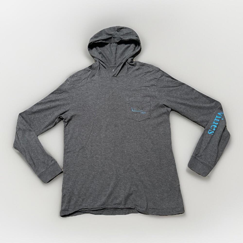 Vineyard Vines Shirt‎ Mens Small S Grey Hooded Vintage Whale Coastal Long Sleeve